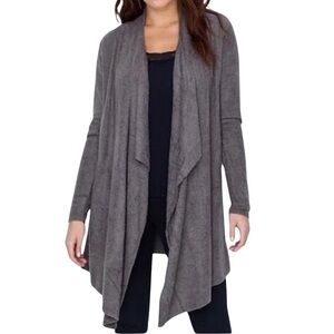 BAREFOOT DREAMS Bamboo Chic Lite Open Front Cardigan Gray Brown Small Medium 436